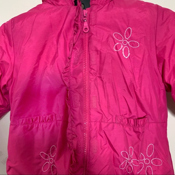 London Fog Reversible Hooded Pink Girls Jacket - Picture 4 of 9